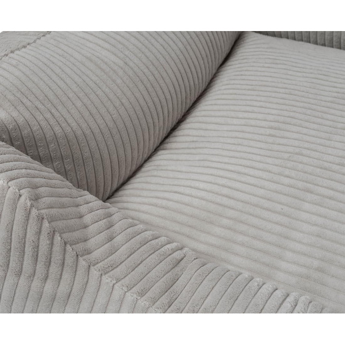 Knuffelwuff Dog Bed in Corduroy with Hand-Woven Character Olivia XL 105 x 75cm - Removable Cover - Washable - for Large, Medium and Small Dogs (L 85 x W 63 x H 23 cm, Light Grey)