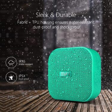 MIFA A1 Mini Bluetooth колонка, TWS, 15 год, IP56, чорний (A1-Grün)
