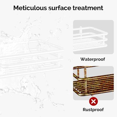 Настінна полиця для душу Orimade, сіра, 5 ярусів, з гачками, з мильничкою, нержавіюча сталь