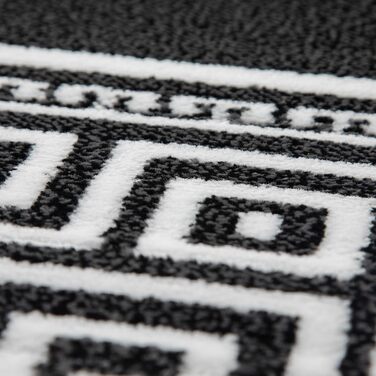 Килим для вітальні, спальні, їдальні, коридору, кухні. Сучасний килим з малюнком у клітинку, м'який, з коротким ворсом, легкий у догляді. Чорний, 140 x 200 см