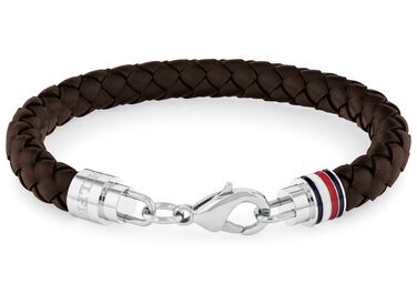 Браслет шкіряний чоловічий Tommy Hilfiger з нержавіючої сталі (коричневий)
