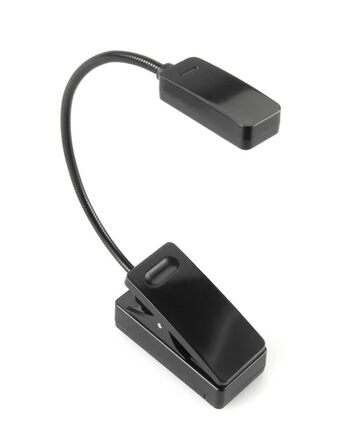 LED лампа для читання з кліпсою для Kindle, чорна - для книг, планшетів, нічник