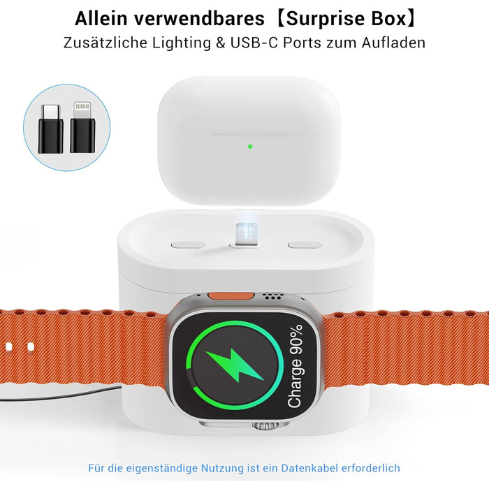 Бездротова зарядна станція COLSUR 3 в 1 для iPhone, Apple Watch, AirPods, 15W швидка зарядка, настільна лампа з годинником і зарядкою, біла