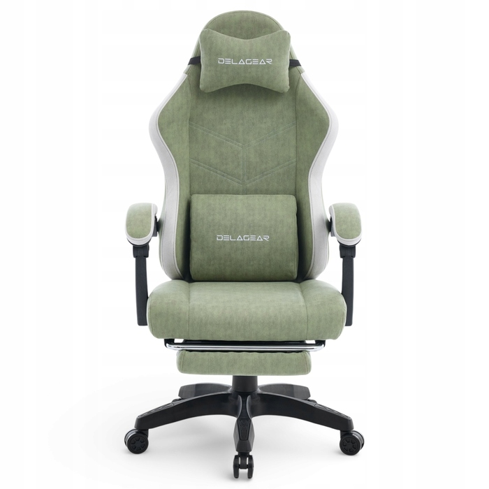 Ігрове крісло Delagear G 325, зелене, оббивка з тканини
