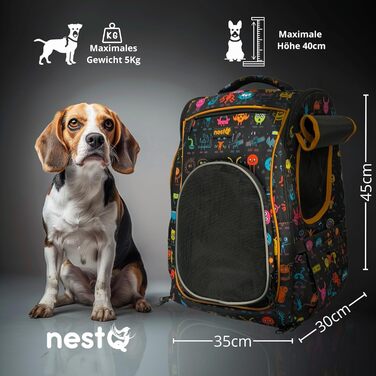 Рюкзак для собак та котів, до 5 кг, ергономічний, з вентиляцією, для подорожей (Помаранчевий)