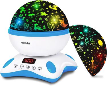 Moredig Night Light Starry Sky Projector for Kids with Remote Control, Timer, Night Light Baby Night Light for Children for Birthday Gift, Kids Room, Christmas Gifts - Black and White (D-blue and White)