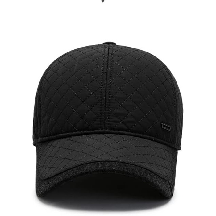 Кепка YAMEE чоловіча зимова з відкидним навушником, унісекс, тепла кепка, чорний колір