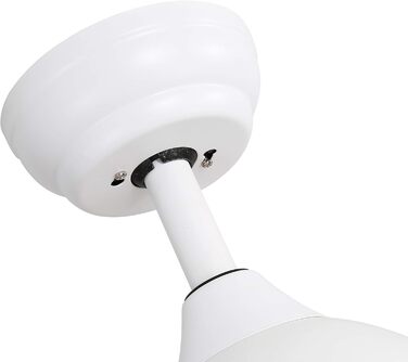 Стеляний вентилятор FINXIN з LED-лампою 132/122 см для спальні, вітальні, їдальні. Включає мотор, пульт керування (5 лопатей, білий)