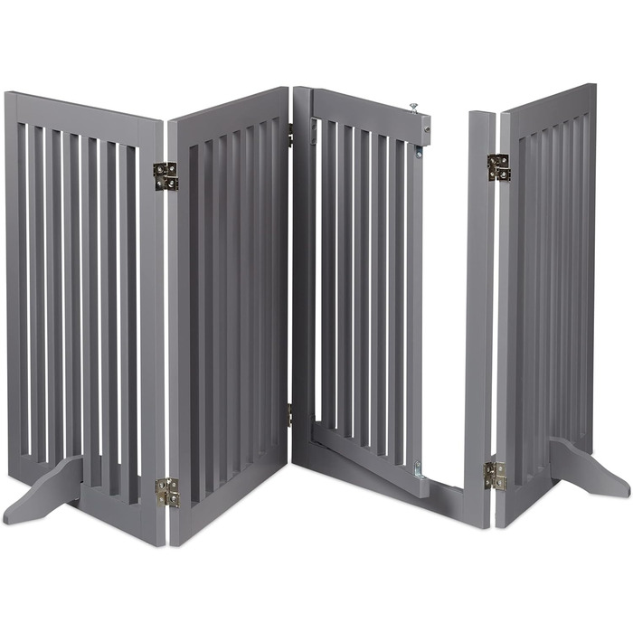 Захисне ворота для собак Relaxdays: сіре, самостійне, з дверцятами, 70x207 см, складне, на ніжках