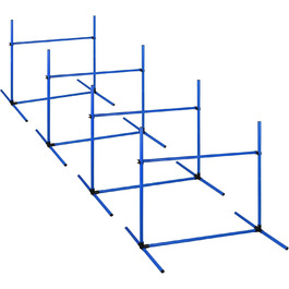 Набір для аджиліті для собак 4-TLG, обладнання для собачого спорту, регульована висота, з сумкою, PVC, блакитний