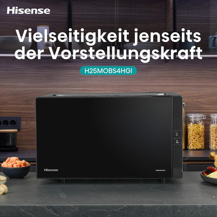 Мікрохвильова піч Hisense H20MOBS4HI 25 л з InverterTech, керамічним покриттям та цифровим керуванням