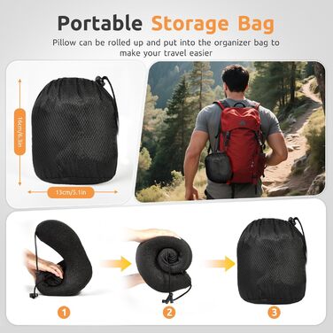 Подушка для шиї у вигляді звірка, Memory Foam, для подорожей (літак, авто, офіс), чорна