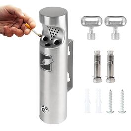 Настінний попільничка CPROSP з нержавіючої сталі, з замком, для вулиці, 28.5 x 6.5 см - 1 шт.