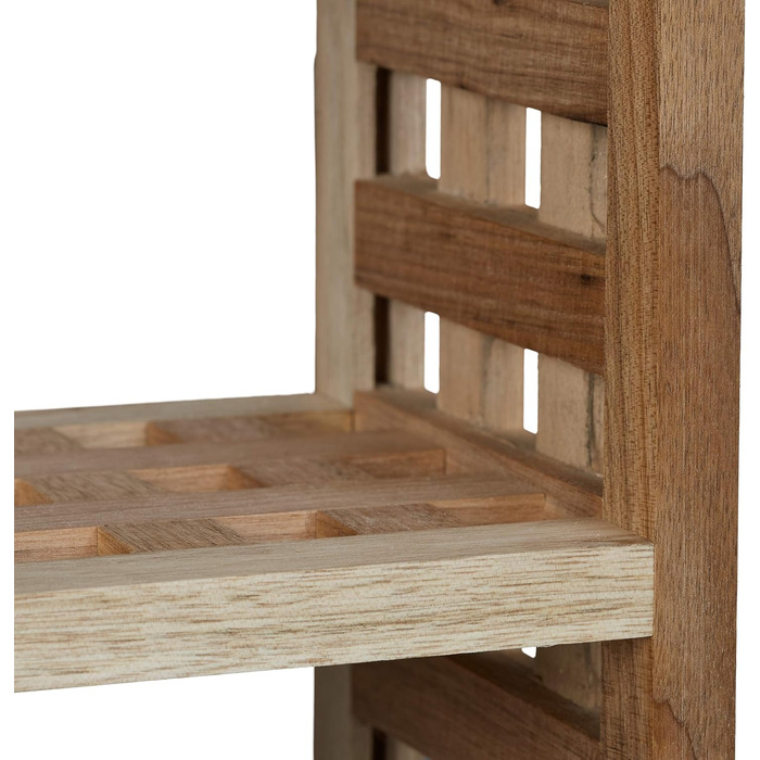 Relaxdays Wall Shelf Bathroom, Walnut with 5 Compartments, for Bathroom, Hallway and Living Room, H x W x D: 50 x 50 x 15 cm, natural