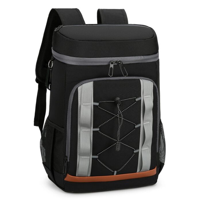 Ізольований терморюкюк, 30 л, велика місткість, ланч-рюкзак, термо-рюкзак для пікніків, міцний, легкий, сумка-холодильник для відпочинку на природі, пляжу, кемпінгу (Чорний)