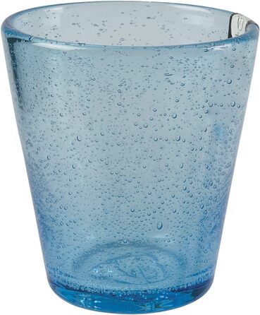 Villa d'Este Home Tivoli Cancun/Marea Set of 6 Water Glasses, 330 ml, made of hand-blown glass, with shades of blue