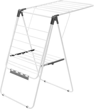 Сушилка для білизни VEVOR 2-ярусна розкладна з прищіпками та 31 сушильною штангою, регульована по висоті, металева, для ванної кімнати, балкону (1385 x 600 x 1000 мм)