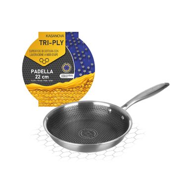 Сковорода KASANOVA Tri-ply з антипригарним покриттям Honeycomb, 22 см - для всіх типів плит та духовки