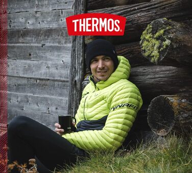 Термос із нержавіючої сталі Longlife Cup 350ml, чорний, з кришкою. Ідеальний для кави, офісу та кемпінгу