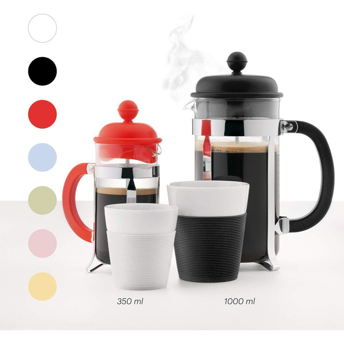 Bodum 1913-913 CAFFETTIERA Coffee Maker (French Press System, Permanent Stainless Steel Filter, 0.35 liters) cream-colored, Creme 3 Cup Cream