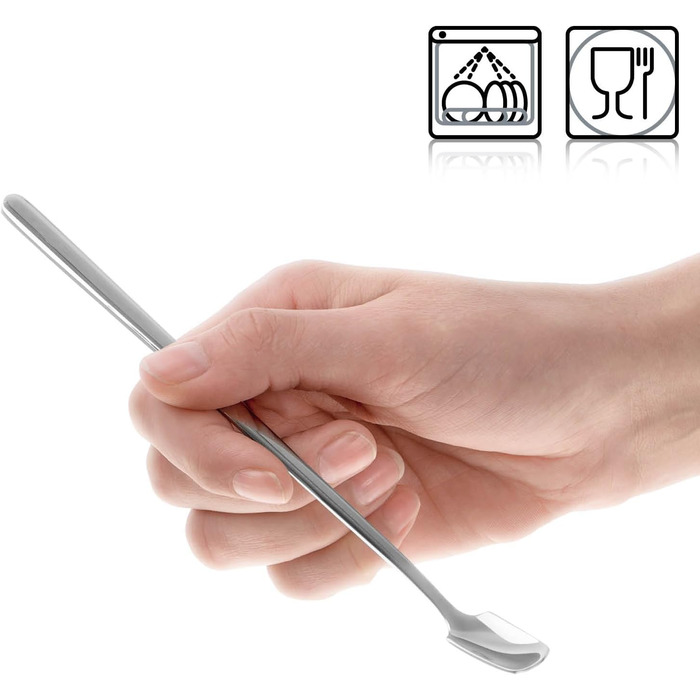 Набір ложок Com-Four® 12 шт. з нержавіючої сталі з довгим руків'ям для коктейлів, чаю, кави, молочних коктейлів, матча, холодних напоїв та десертів. Ложки для кави (17 см)