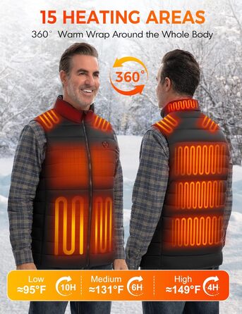 Обогреваемый жилет для мужчин с Powerbank, 15 зон обігріву, легкий, дихаючий, теплий жилет для кемпінгу, полювання, чорний