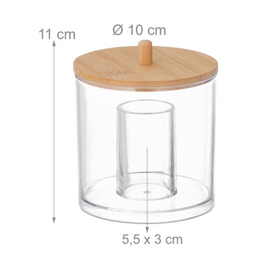 Relaxdays Cotton Pads and Cotton Swabs Container