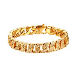 Чоловічий браслет JewelryWe в стилі готика та панк: ланцюг-панцир з нержавіючої сталі, срібний колір (під золото), ідеальний подарунок для байкерів
