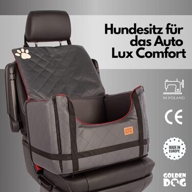 Автомобільний лежак для собак Golden Dog - переноска, автокрісло, лежак для собак, сірий, 52x44x33 см
