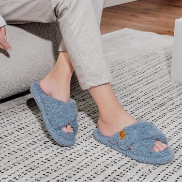 SMajong Теплі жіночі плюшеві халапи (тапочки) зимові, синього кольору (42/43 EU)