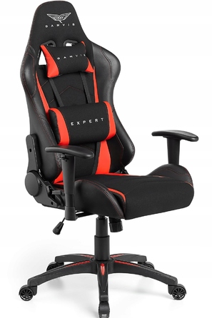 Ігрове крісло GAMVIS EXPERT, червоне, тканинне