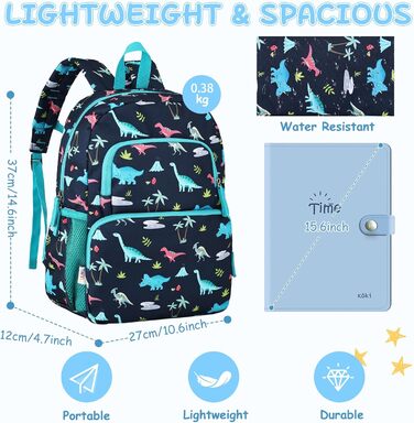 Дитячий рюкзак RAVUO для дівчаток та хлопчиків, шкільний рюкзак з нагрудним ременем, рюкзак для дітей 3-8 років, рюкзак у формі єдинорога/динозавра, для дошкільного віку та 1 класу