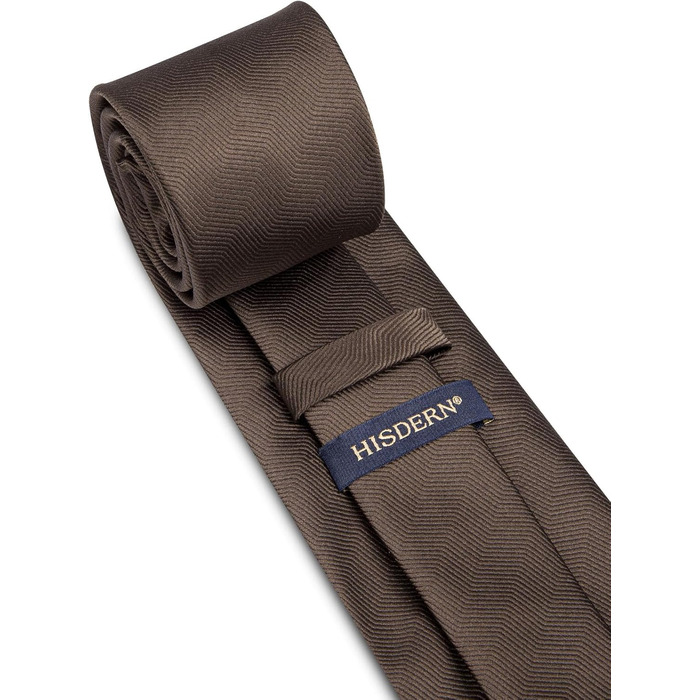 Краватка для чоловіків HISDERN Класична краватка для весілля з нагрудником, формальний елегантний нагрудний хустинка, бізнес, вечірка, універсальний розмір, коричнева