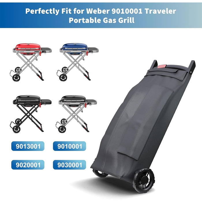GFTIME 7030 Grill Cover for Weber Traveler 9010001 – Premium 600D Waterproof Storage Cover, compatible with Weber Traveler Gas Grill, optimal protection and mobility for your grill!