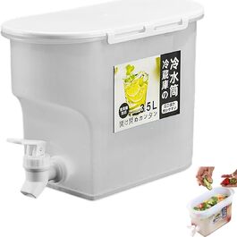 Drink Dispenser with Spigot, Drink Dispensers for Parties, Juice or Beverage Dispenser, Cold Filter Drink Container, for Iced Tea, Summer Beach Vacation Essentials, for BBQ Picnic Party (1Pcs)