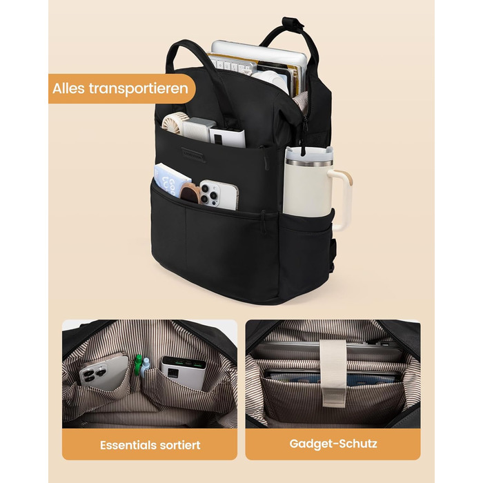 LOVEVOOK Рюкзак для жінок з відділенням для ноутбука 15.6 дюймів. Шкільний, для подорожей, університету, бізнесу. Водонепроникний, рожево-сірий