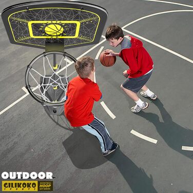 GILIKOKO Adjustable Basketball Hoop Set - Outdoor & Indoor Kids Basketball Set with Stand (110-190cm)