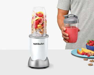 NutriBullet Pro, 900 Watt power, Easy and quick to use, Compact, Easy to clean, With 700 ml cup, Smoothie mixer, Smoothie Maker, Electric mixer, NB904W White Basic Package