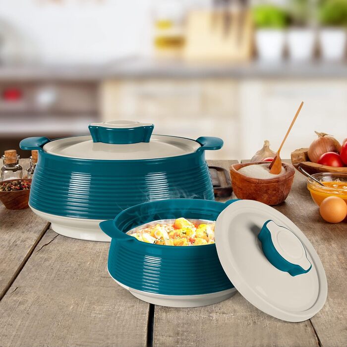 Milton Venice Jr. Insulated Stainless Steel Casserole Set of 3 (450 ml, 850 ml, 1.35 Litres), Marble Green | BPA Free | Food Grade | Easy to Carry & Store | Ideal for Chapatti / Roti