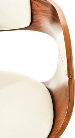 Kingston Adjustable Bar Stool with Faux Leather Seat - Walnut/White Finish