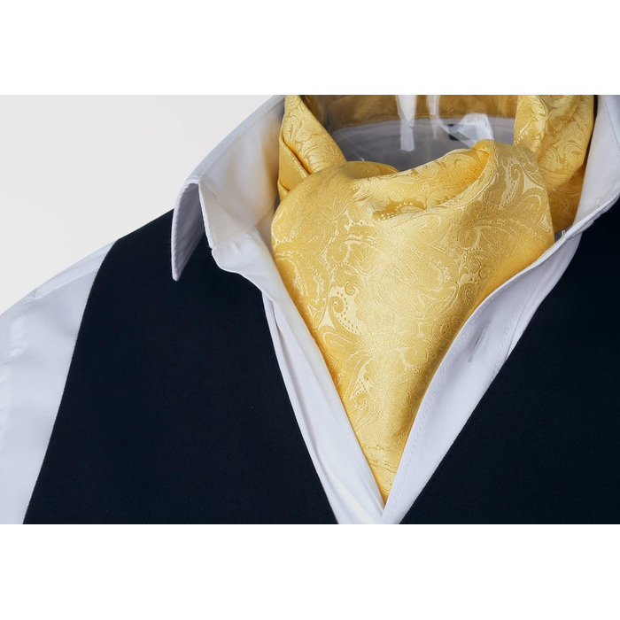 Комплект краватка-хустинка Alizeal Paisley (Золотий) для чоловіків