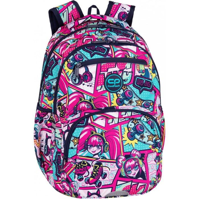 Шкільний багатокамерний рюкзак CoolPack, чорний, багатоколірний, 26 л