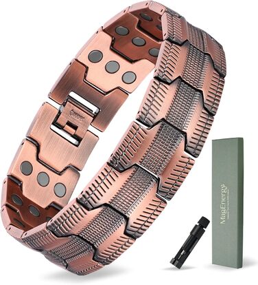 Браслет на руку чоловічий MagEnergy з міді - з 3 потужними магнітами, регульована довжина, інструмент для регулювання розміру