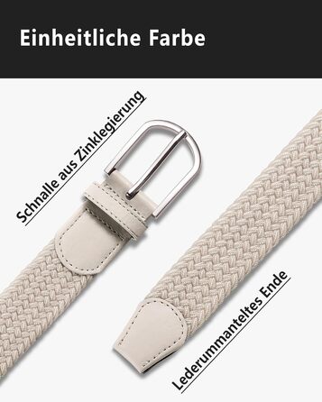 YOUCHAN 2 шт. ремені для жінок та чоловіків, еластичні плетені ремені, 3,3 см, еластичні ремені з регульованою довжиною, унісекс, чорний + бежевий