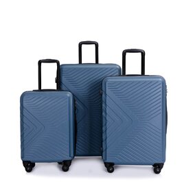Набір валіз Travelhouse Bali (3 шт.) — легкі дорожні Trolley з ABS-пластику, 4 колеса, TSA-замок, стійкі до подряпин (Синій)