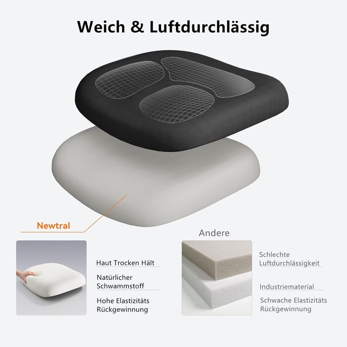 Офісне крісло Newtral MAGICH 003: ергономічне, з підтримкою попереку та підголівником. Крісло для комп'ютера, чорне, до 150 кг