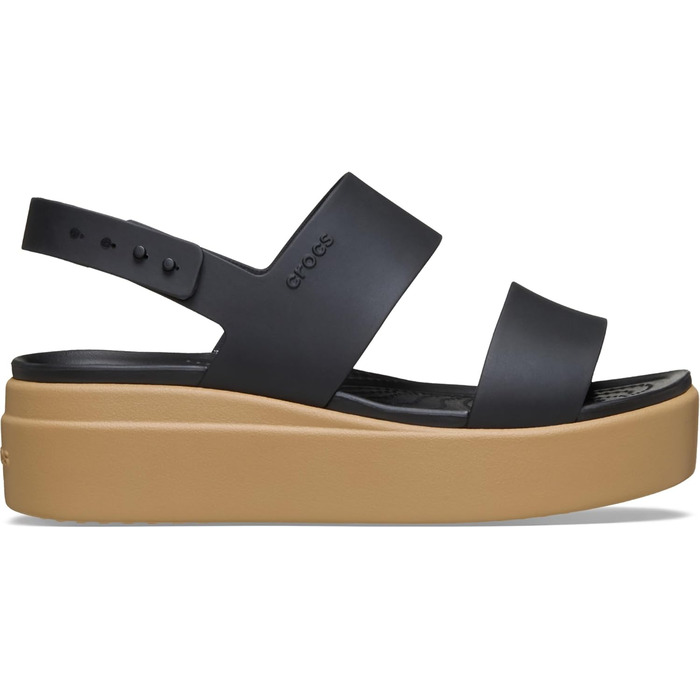Босоніжки Crocs Brooklyn Low Wedge жіночі, чорні (39 EU)