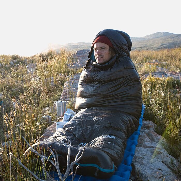 Спальний мішок Naturehike 750FP, 4-сезонний, теплий зимовий, ультралегкий, компактний, з компресійним мішком, CW400-Чорний-L