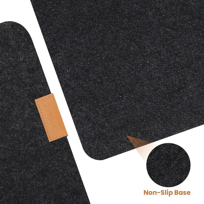 Підкладка на стіл з фетру | 100x40 см | Нековзна килимок для миші | Великий килимок для столу | Захист столу для офісу та дому (темно-сірий)