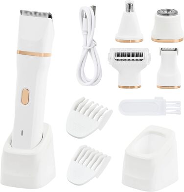 Електричний жіночий триммер 5-в-1 для тіла та обличчя, водонепроникний, USB-зарядка